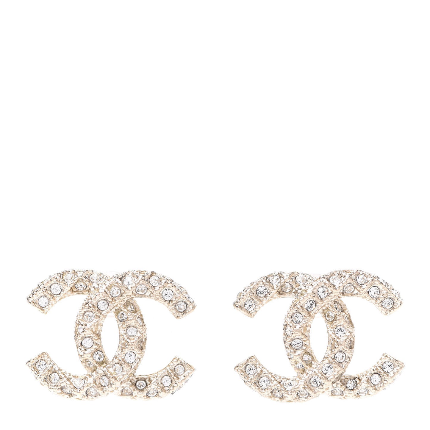 Crystal CC Earrings Light Gold