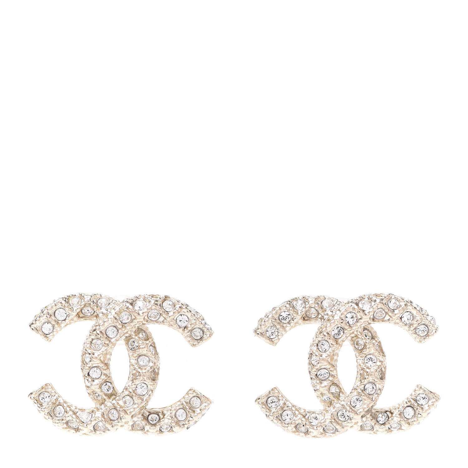 Chanel Crystal CC Earrings Light Gold 1 of 5