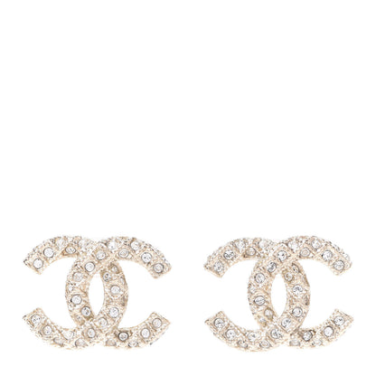 Chanel Crystal CC Earrings Light Gold 1 of 5
