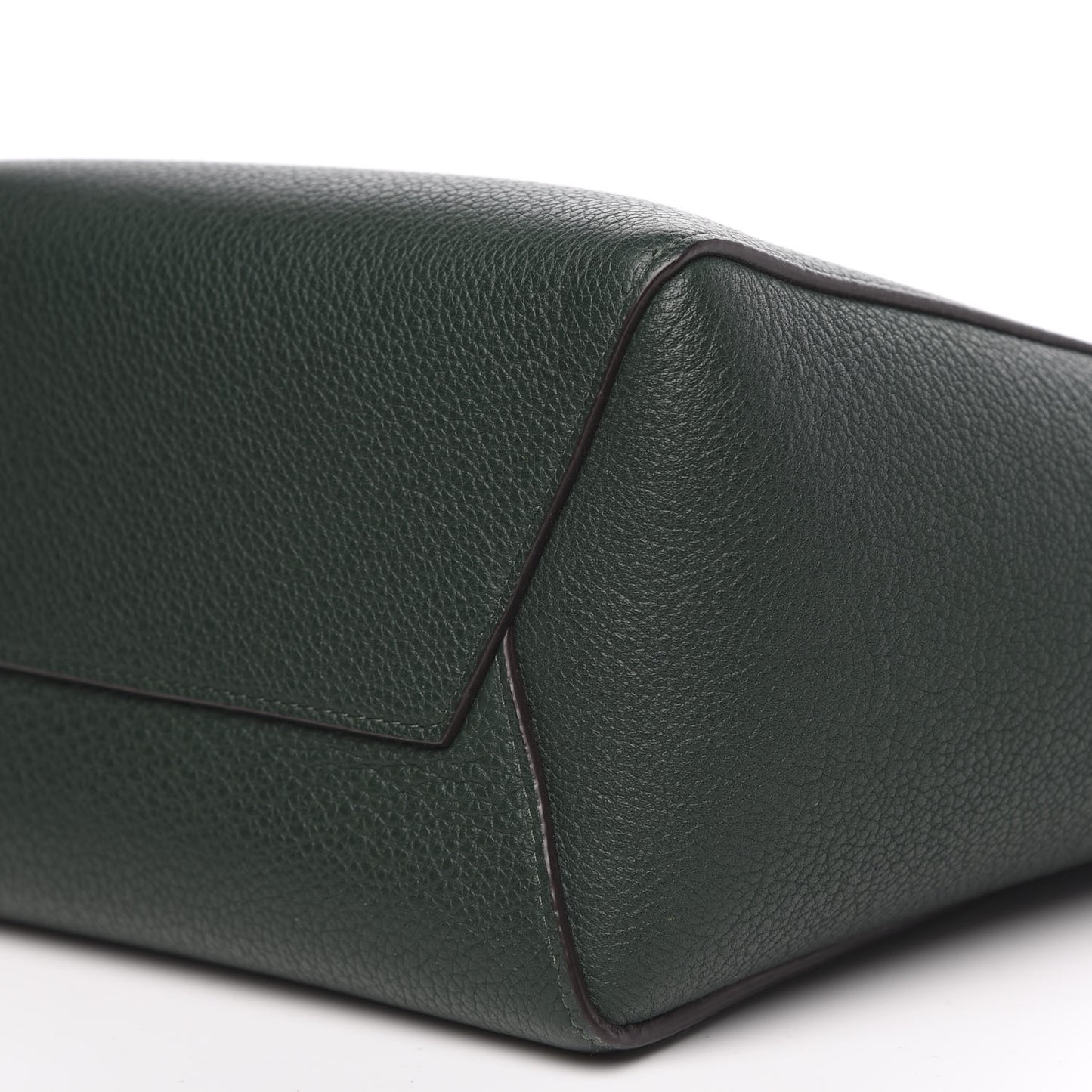 Soft Grained Calfskin Small Sangle Bucket Bag Dark Green