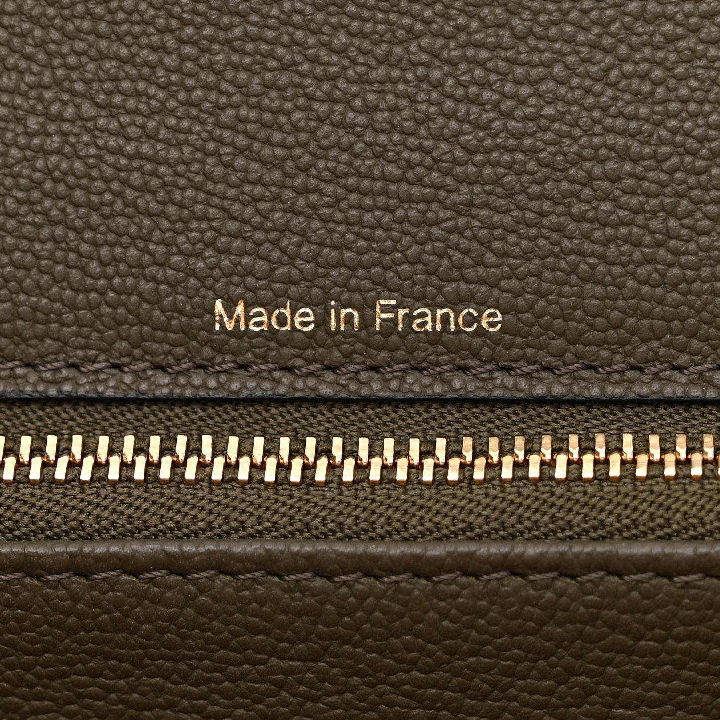 Grained Calfskin Bi-Color Brillant MM Satchel Kaki