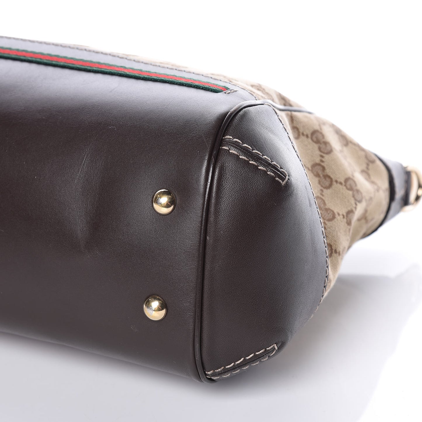 Monogram Web Mayfair Top Handle Satchel Dark Brown