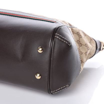 Gucci Monogram Web Mayfair Top Handle Satchel Dark Brown 6 of 19