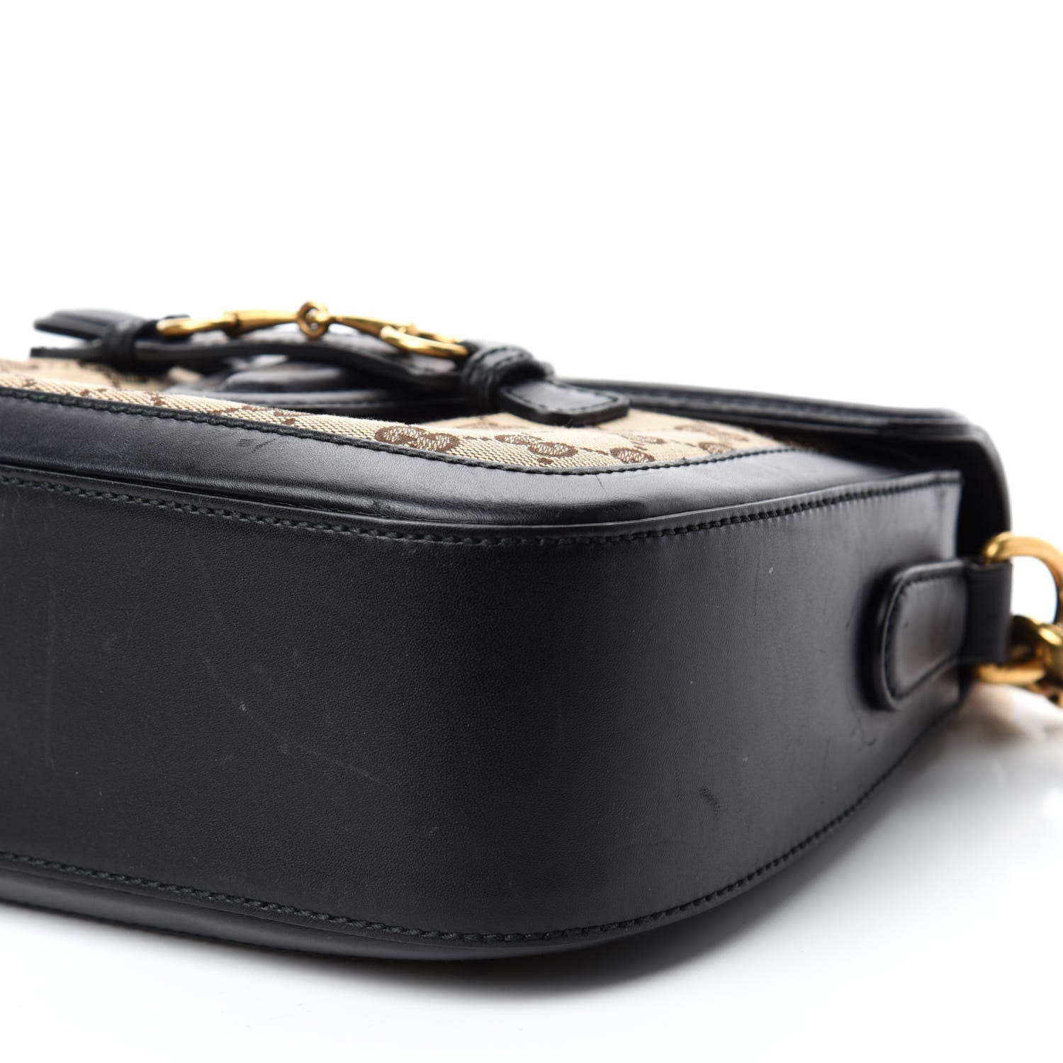 Gucci Monogram Ruinart Calfskin Medium Lady Web Shoulder Bag Beige Ebony Black 7 of 14