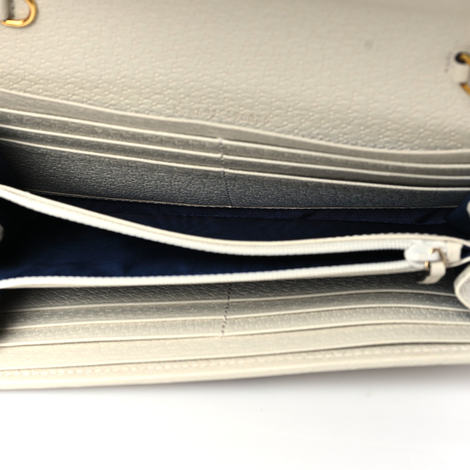 Gucci Textured Calfskin Web Ophidia Wallet On Chain Mystic White 5 of 14