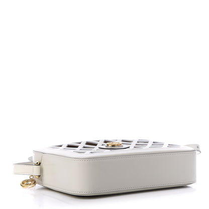 Gucci Canvas Calfskin Flora Infinity Cutout Shoulder Bag White Multicolor 4 of 10