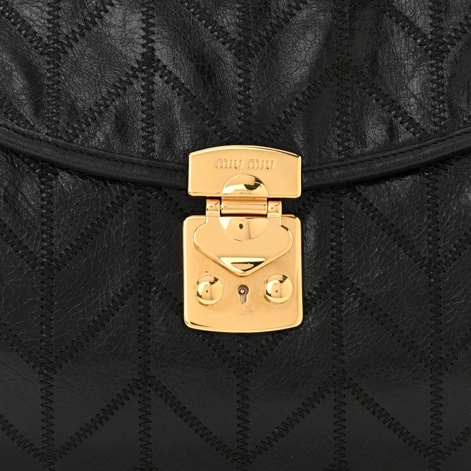 Miu Miu Vitello Shine Quilted Shoulder Bag Black 8 of 11