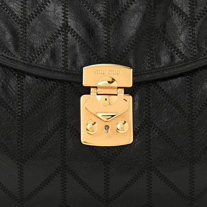 Miu Miu Vitello Shine Quilted Shoulder Bag Black 8 of 11