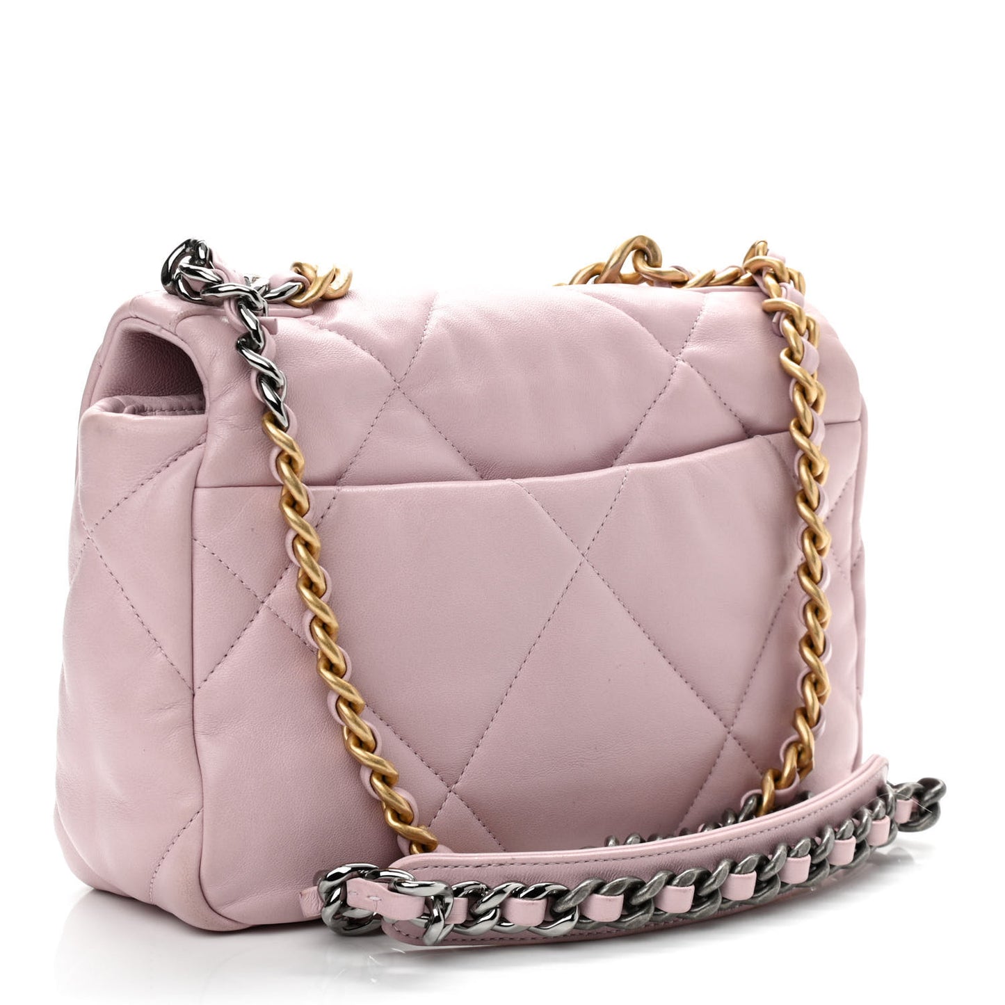 Lambskin Quilted Medium Chanel 19 Flap Light Pink