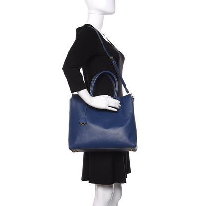 Prada Saffiano Lux Double Handle Shopping Tote Bluette 2 of 12
