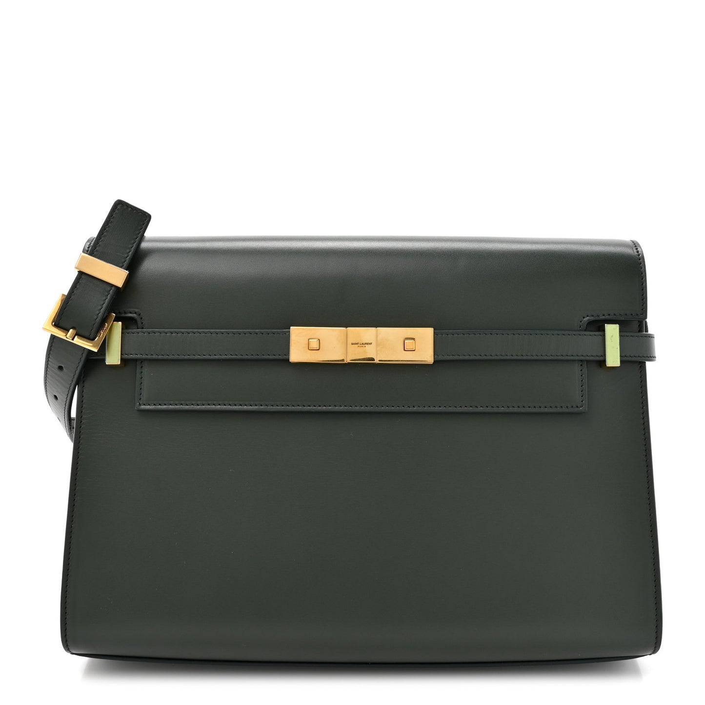 Smooth Calfskin Medium Manhattan Shoulder Bag Dark Green
