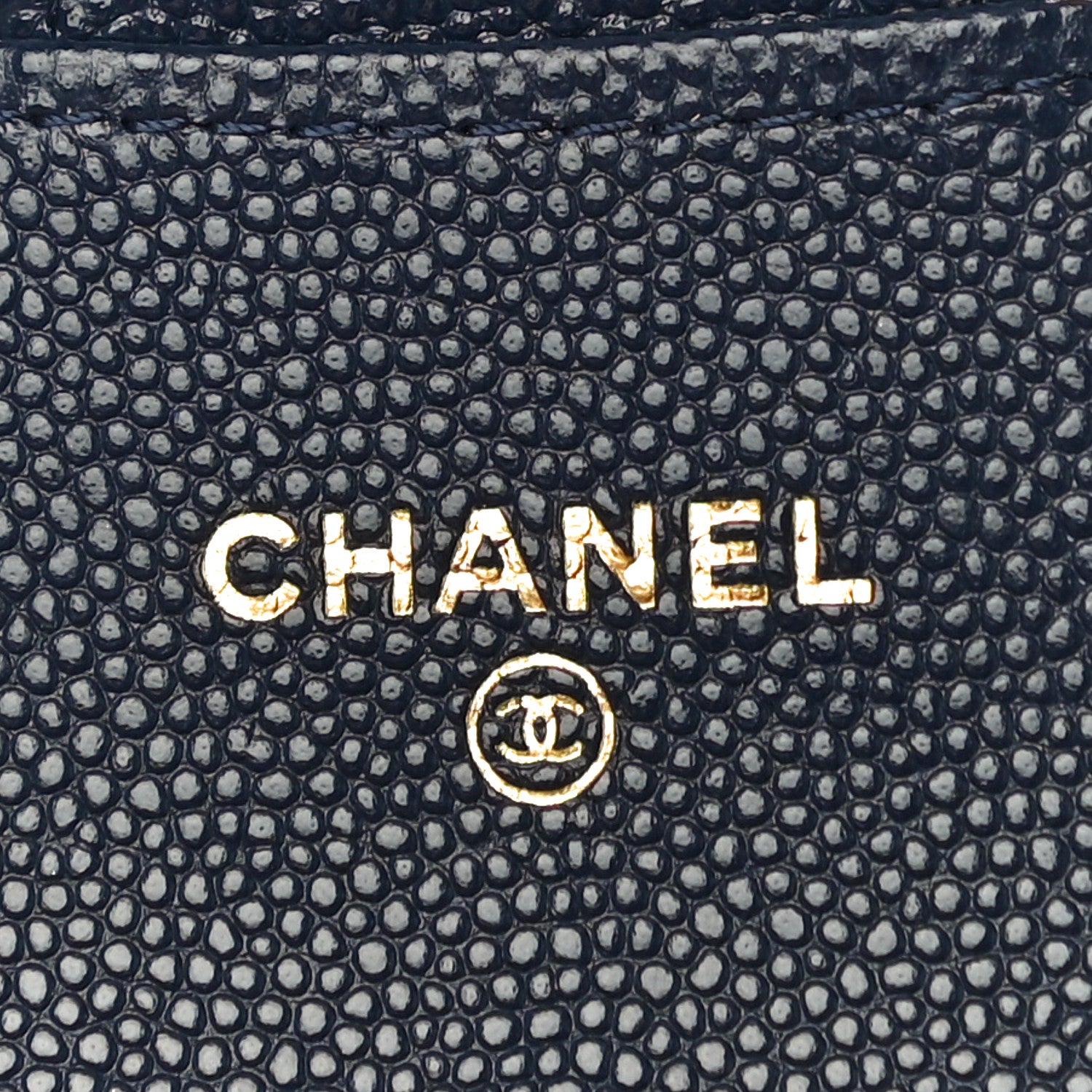 Chanel Caviar Quilted Flap Card Holder Wallet Navy Blue 9 of 12