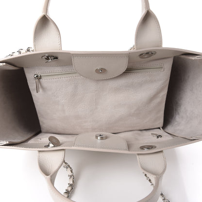 Chanel Caviar Small Studded Deauville Tote Ivory 6 of 12