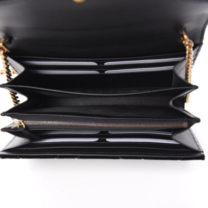 Gucci Velvet Matelasse GG Marmont Chain Wallet Black 5 of 10