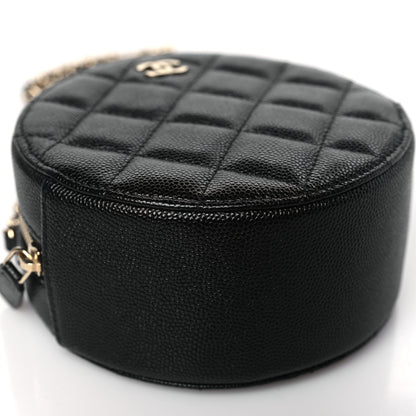 Chanel Caviar Quilted Small Round Bag With Chain Black 8 of 9
