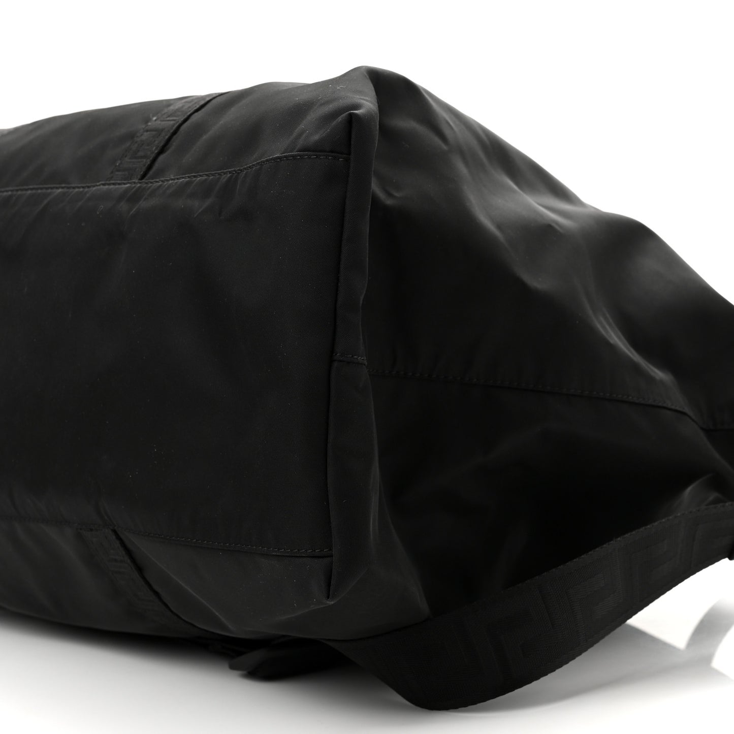 Nylon La Greca Logo Tote Black