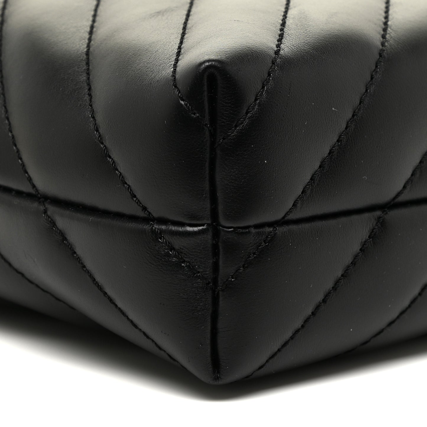 Calfskin Diagonal Quilted Jackhammer Camera Bag Black