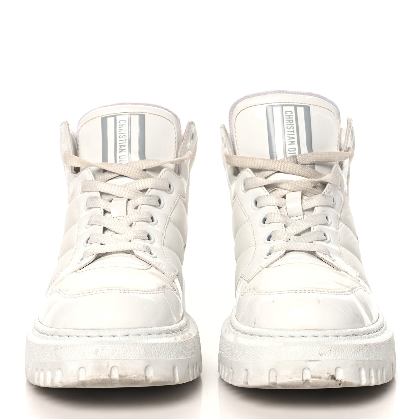 Nylon Fabric Womens D-Player High Top Sneakers 36 White Grey