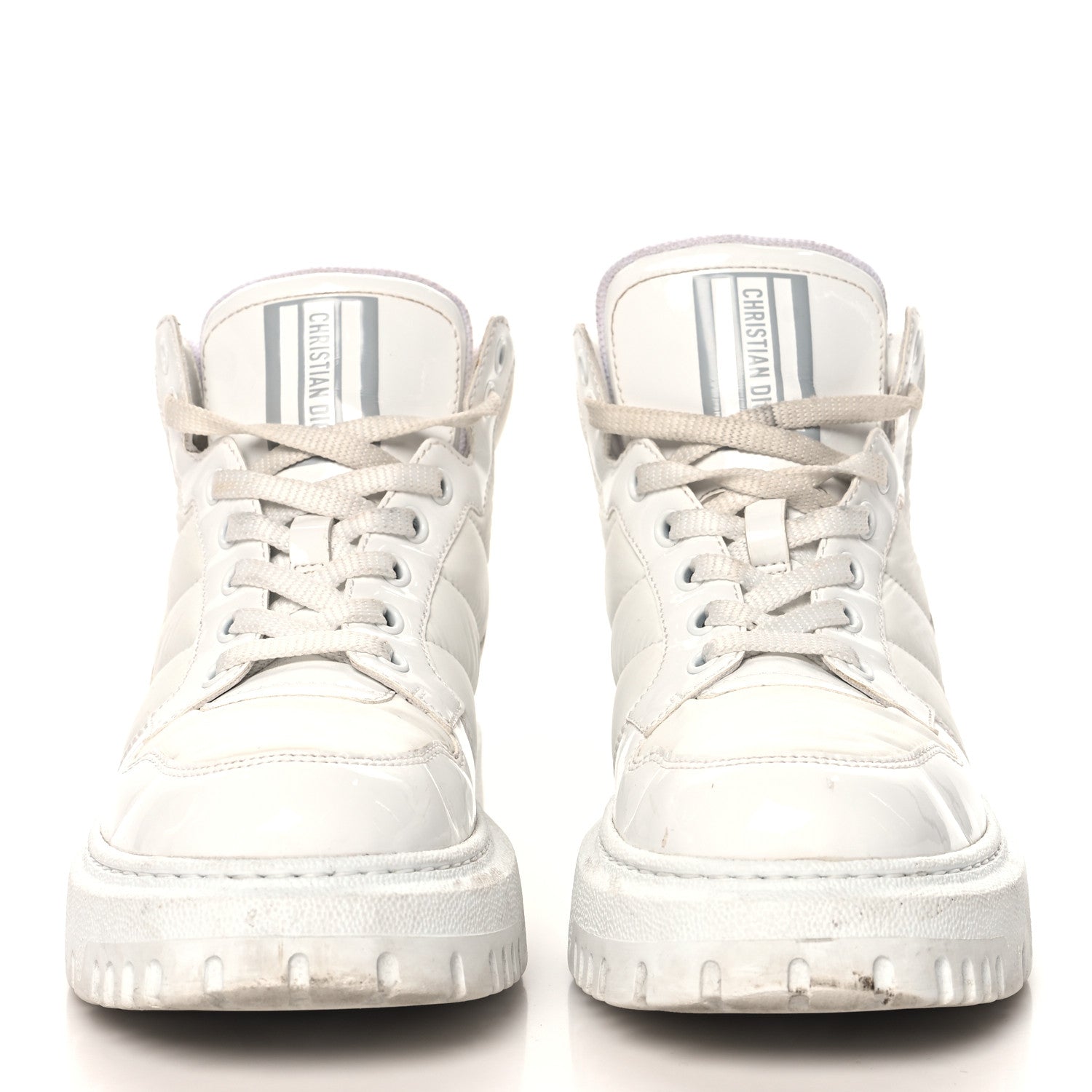 Christian Dior Nylon Fabric Womens D-Player High Top Sneakers 36 White Grey 3 of 11