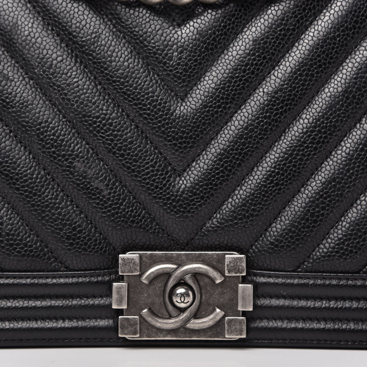 Chanel Caviar Chevron Quilted New Medium Boy Flap Black 10 of 10