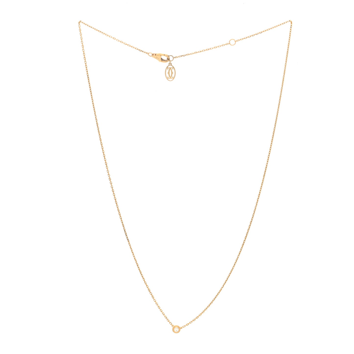 18K Yellow Gold Diamond XS D'Amour Pendant Necklace