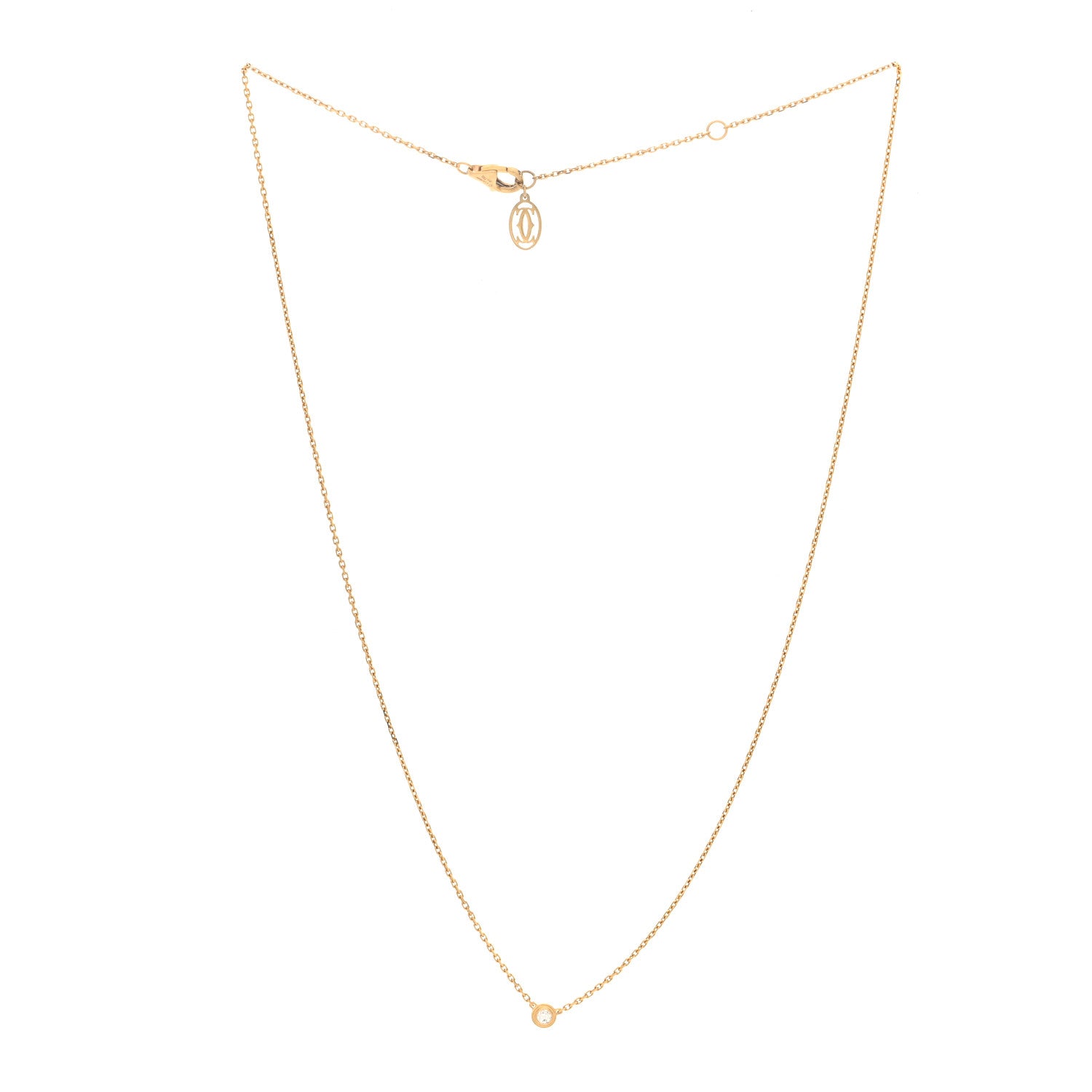 Cartier 18K Yellow Gold Diamond XS D'Amour Pendant Necklace 3 of 4
