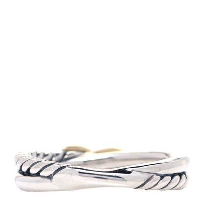 David Yurman Sterling Silver 18K Yellow Gold Petite X Crossover Ring 49 4.75 3 of 4