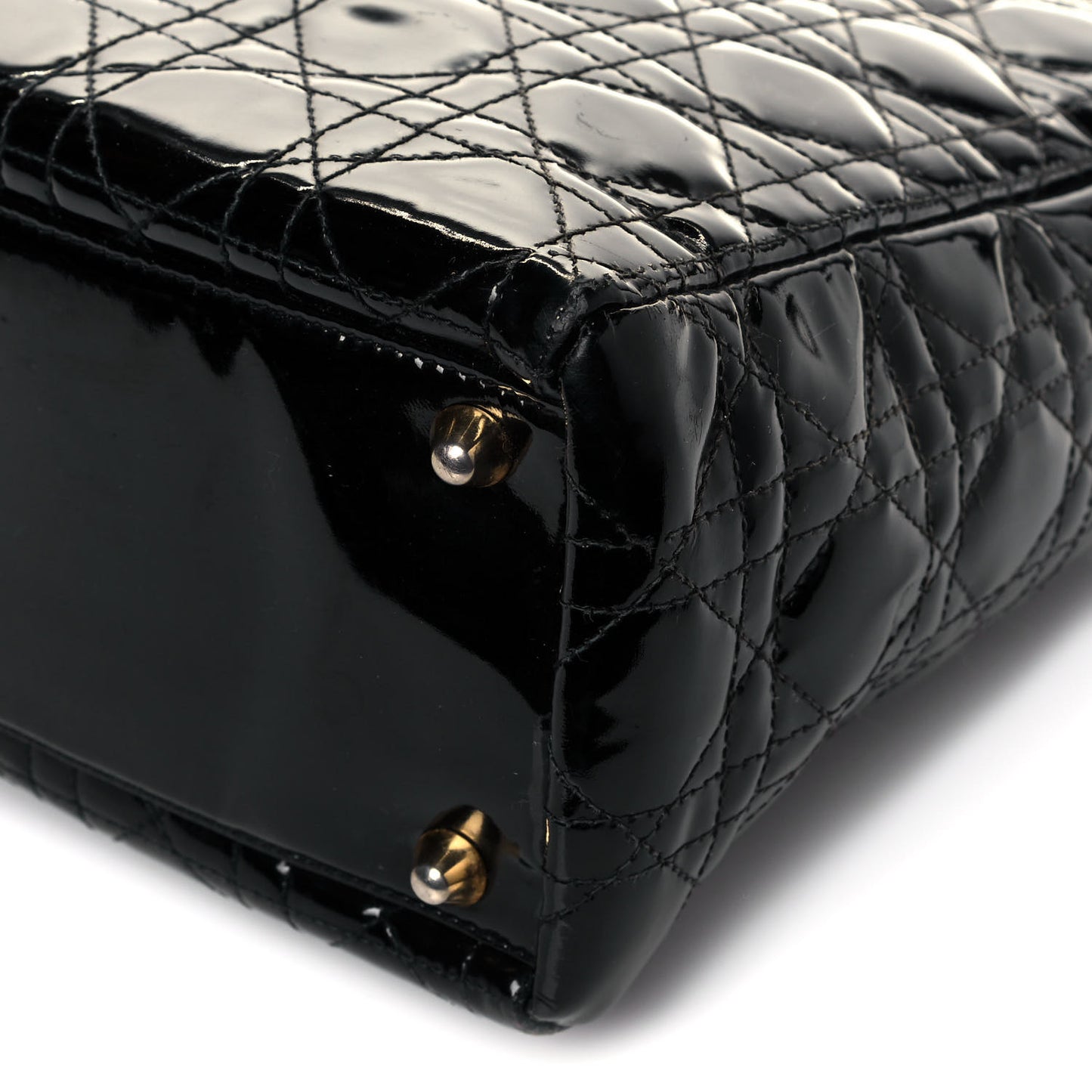 Patent Cannage Large Lady Dior Black
