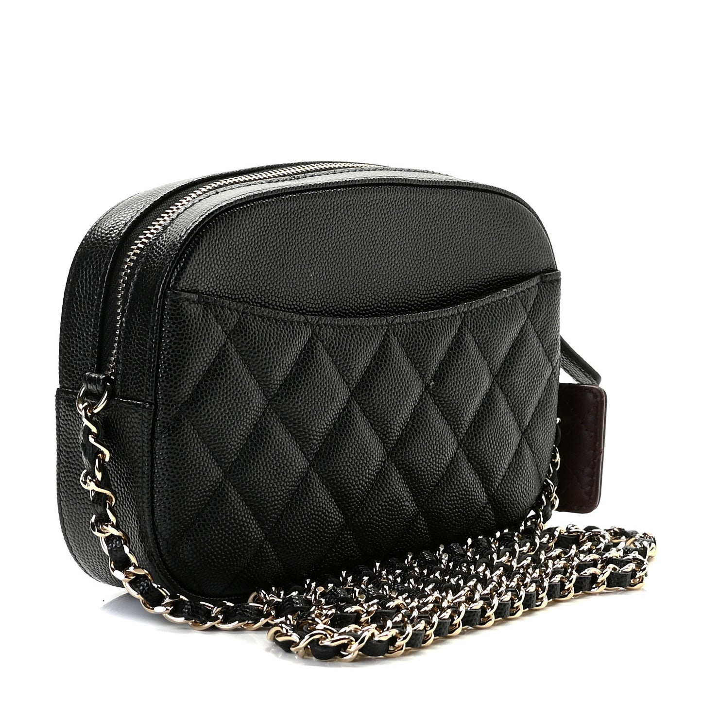 Caviar Quilted Vanity With Chain Black