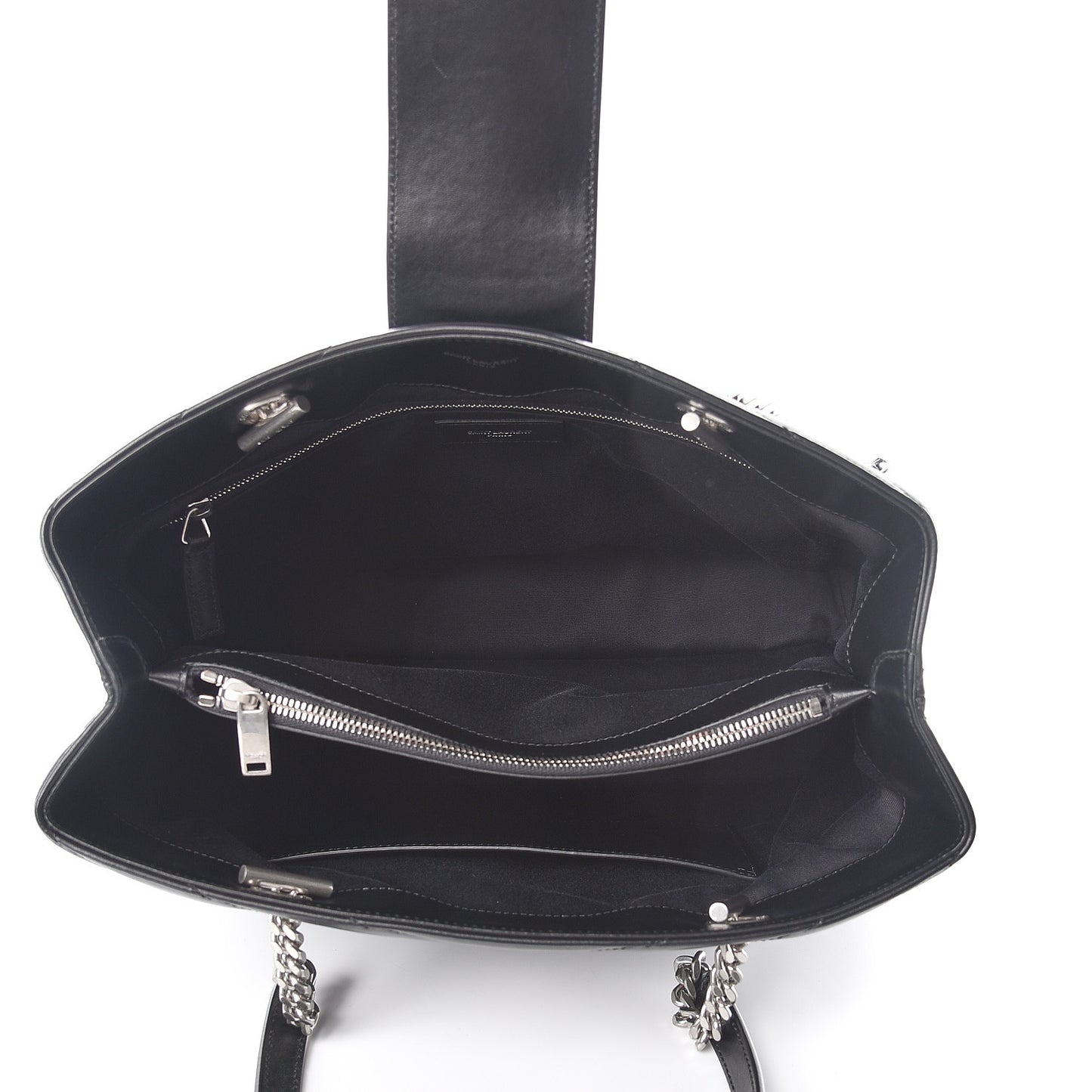 Calfskin Y Quilted Monogram Large Loulou Shopper Black