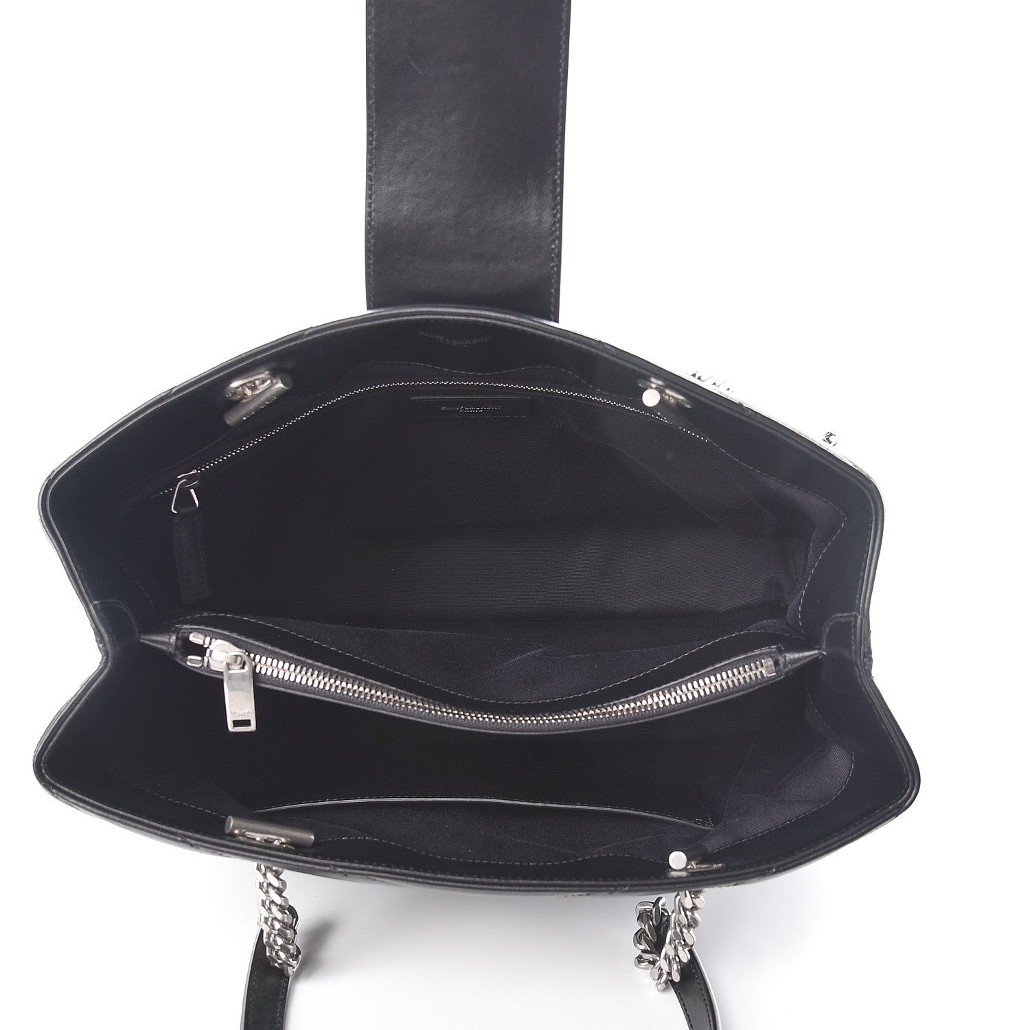 Saint Laurent Calfskin Y Quilted Monogram Large Loulou Shopper Black 5 of 11