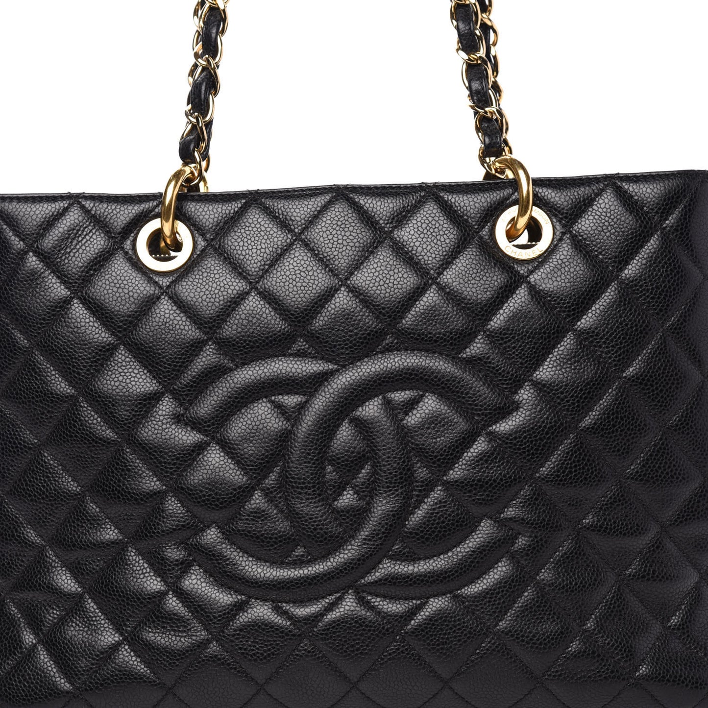 Caviar Quilted Grand Shopping Tote GST Black
