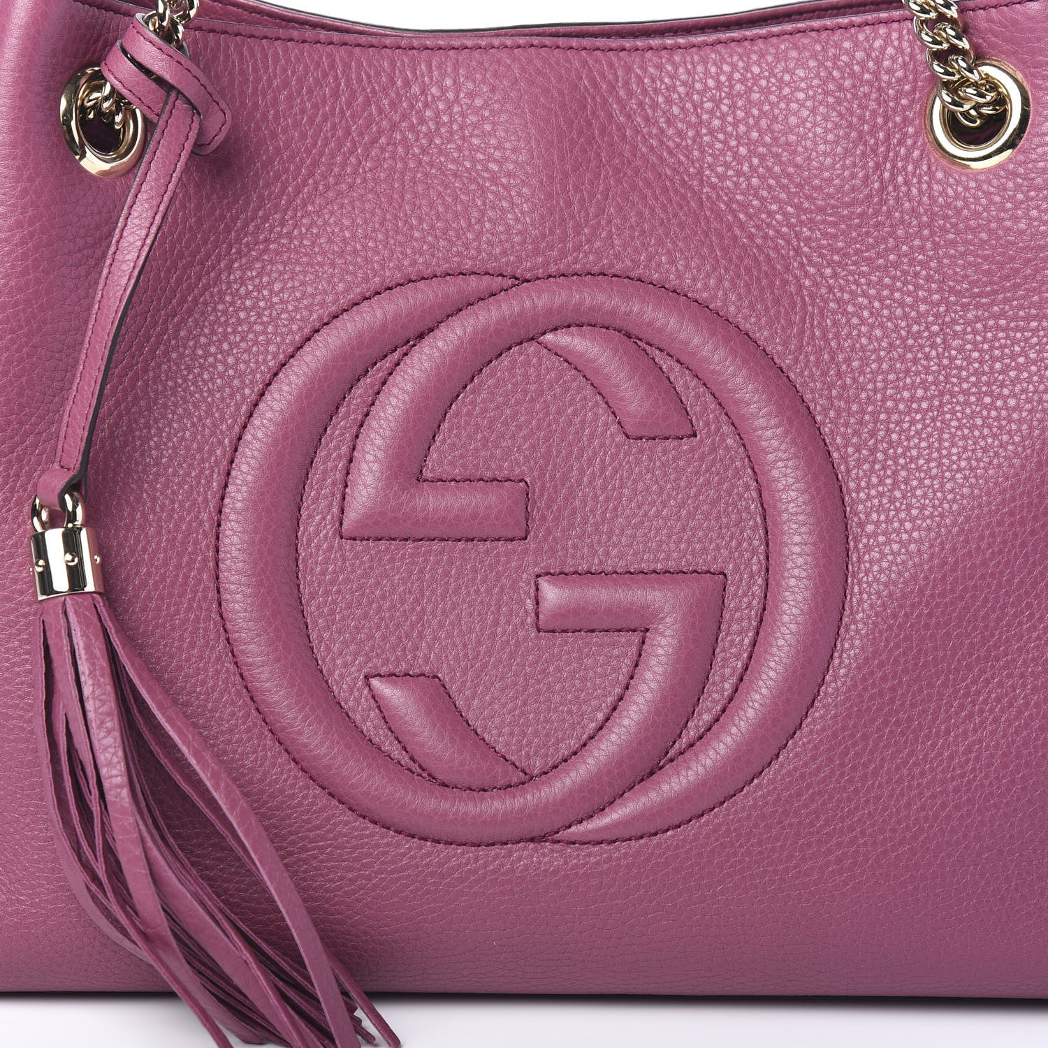 Gucci Pebbled Calfskin Medium Soho Chain Shoulder Bag Peonia Flower 11 of 11