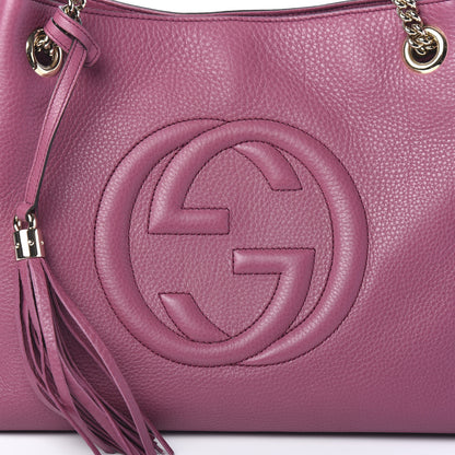 Gucci Pebbled Calfskin Medium Soho Chain Shoulder Bag Peonia Flower 11 of 11