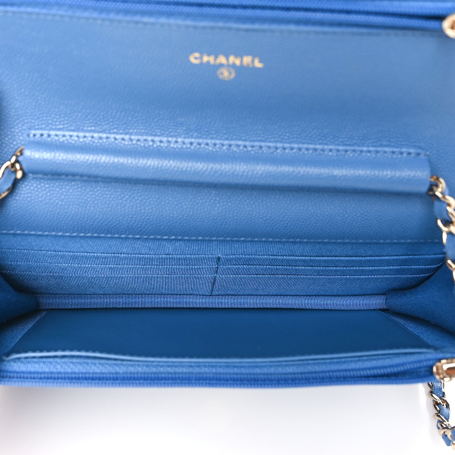 Chanel Caviar Quilted Wallet on Chain WOC Blue 5 of 10