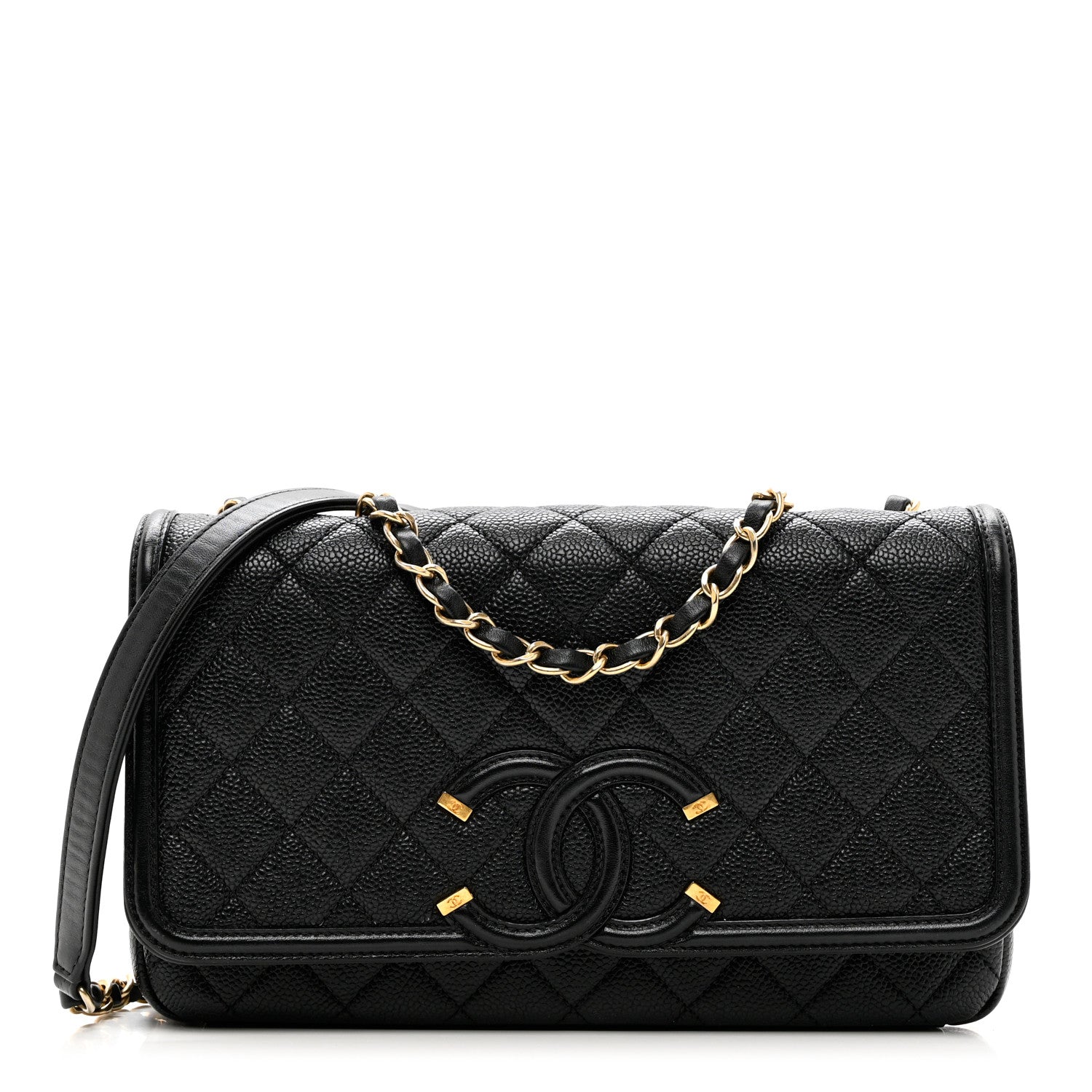 Chanel Caviar Quilted Medium CC Filigree Flap Black 1 of 9