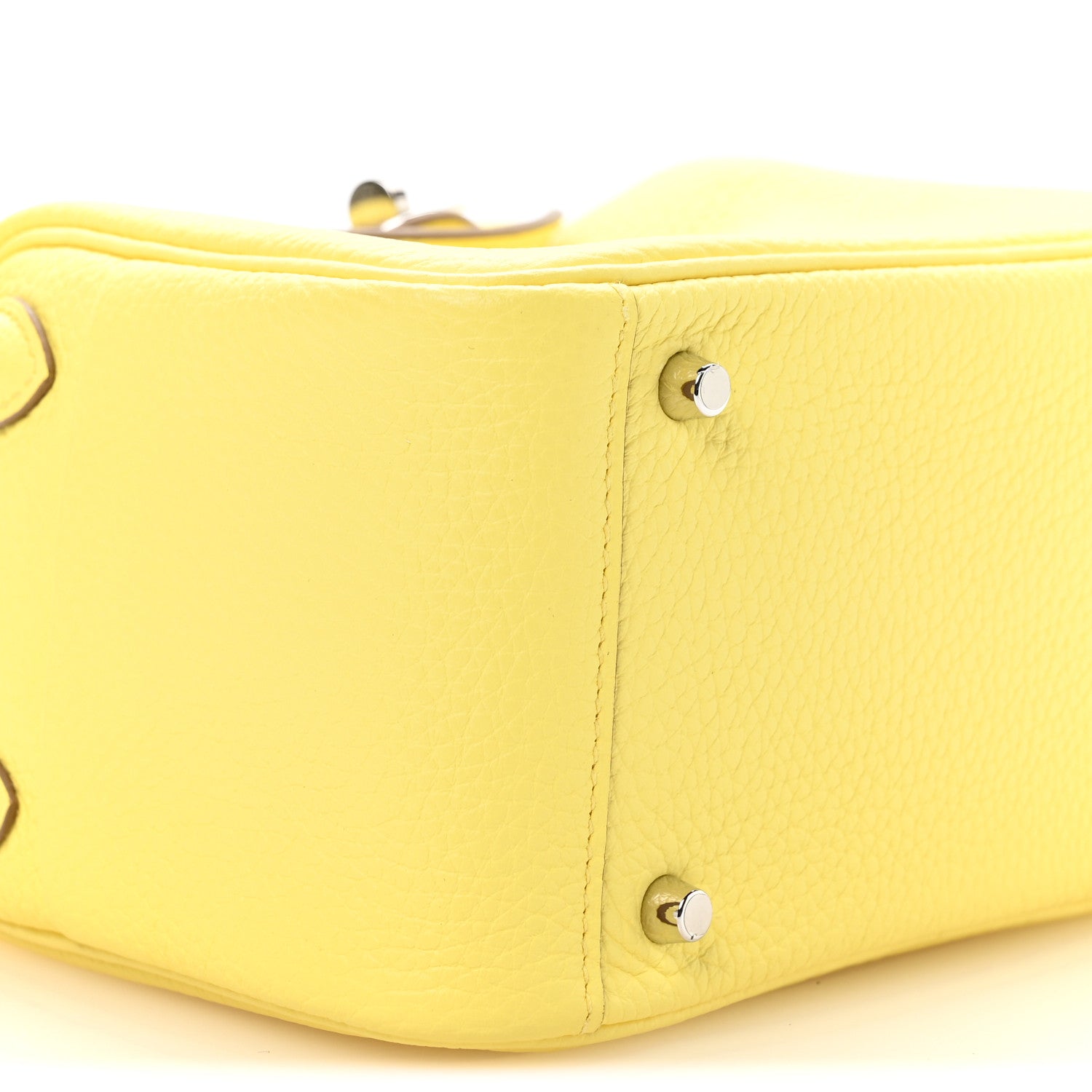 Hermes Taurillon Clemence Mini Lindy 20 Limoncello 9 of 11
