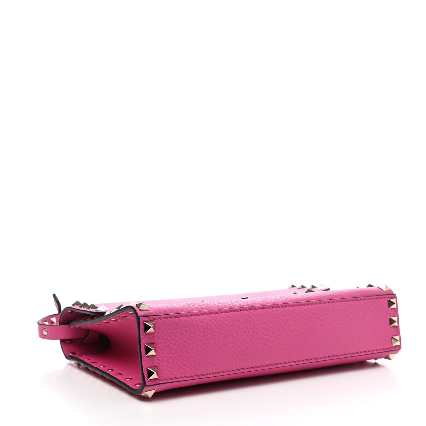 Pebbled Calfskin Medium Rockstud Flip Lock Crossbody Bag Pink Orchid