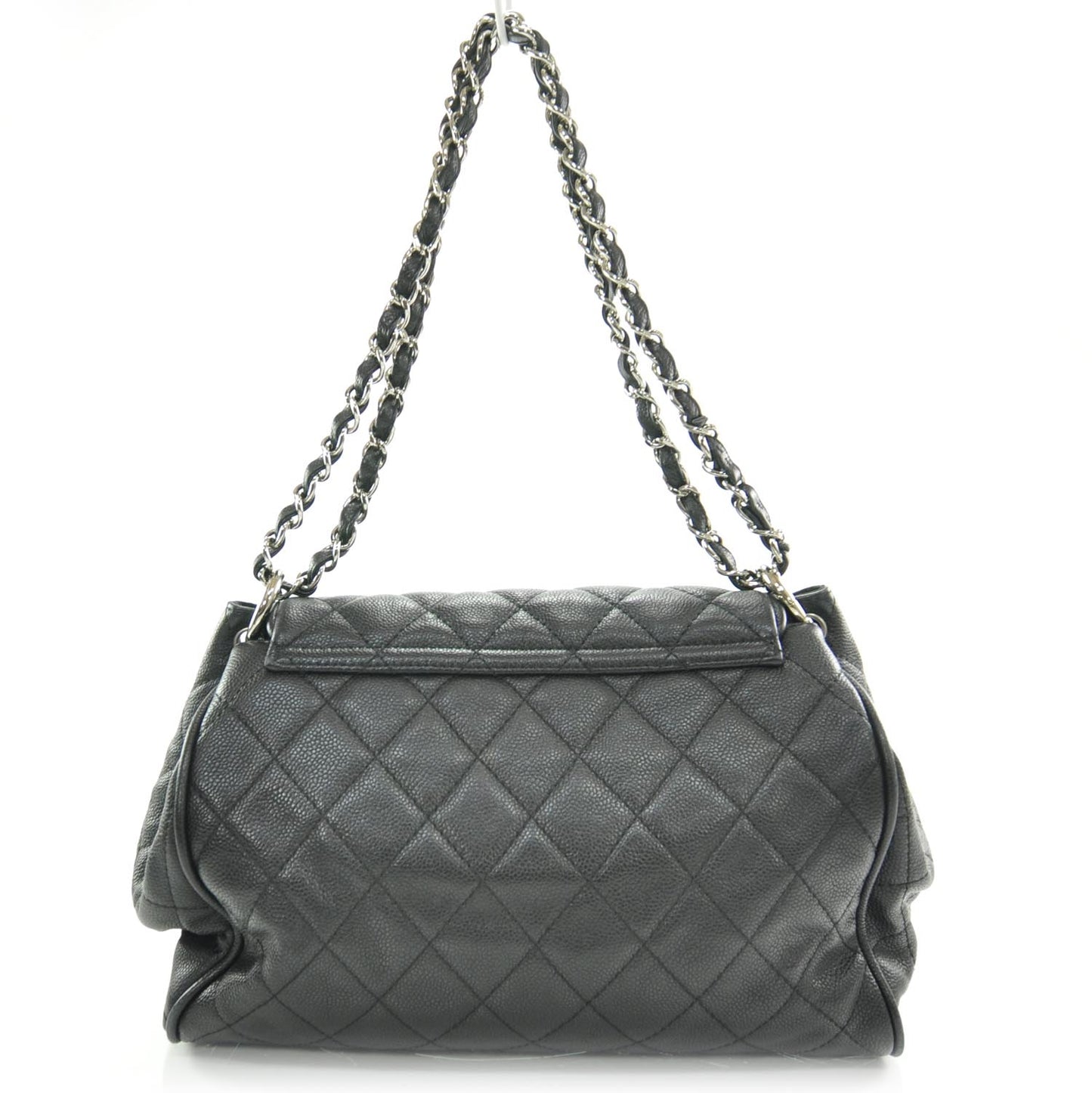 Caviar Quilted Timeless Accordion Flap Black