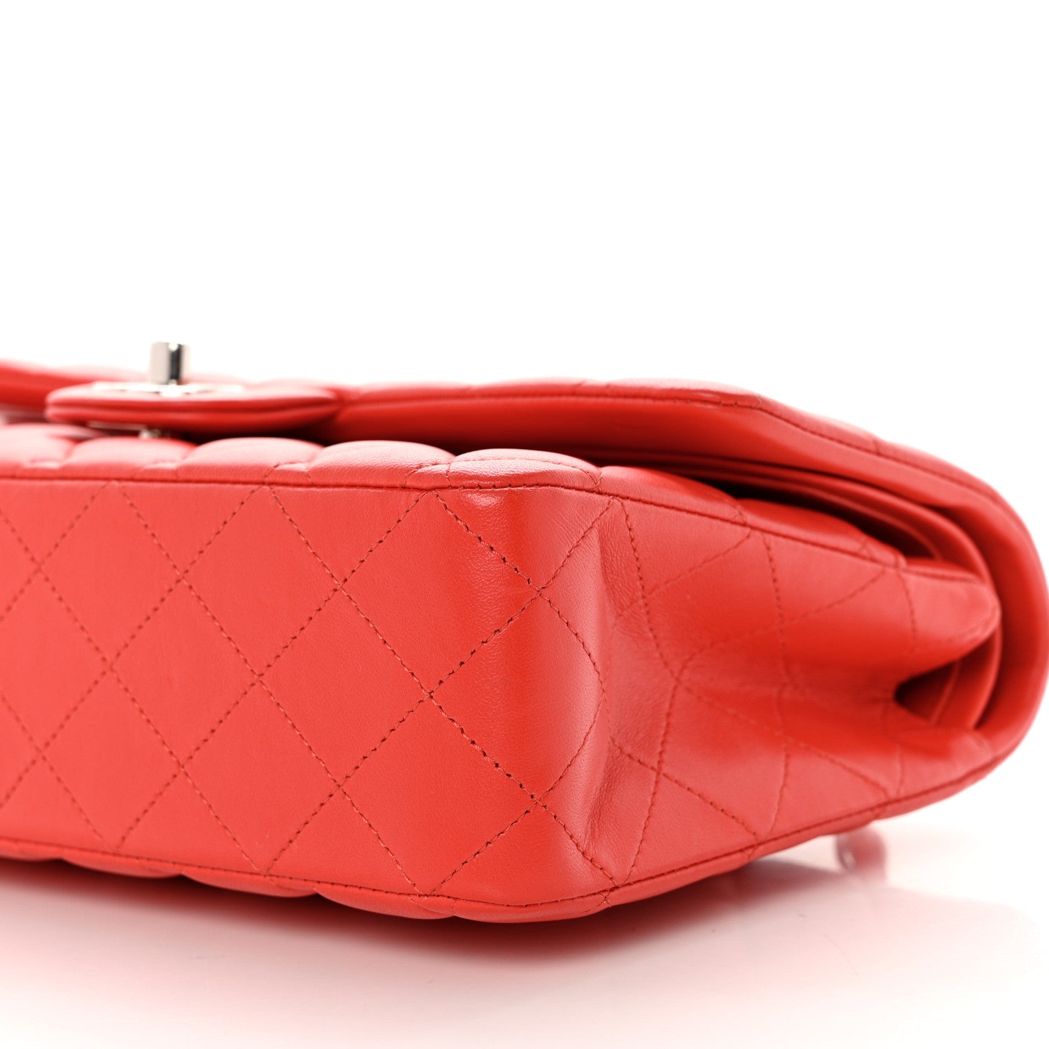 Chanel Lambskin Quilted Medium Double Flap Red 9 of 9