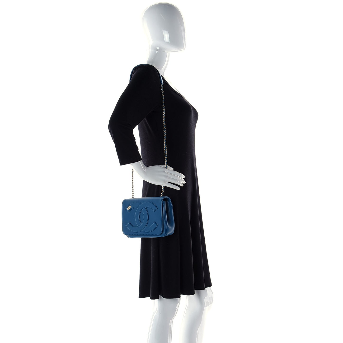 Lambskin CC Mania Flap Bag Turquoise