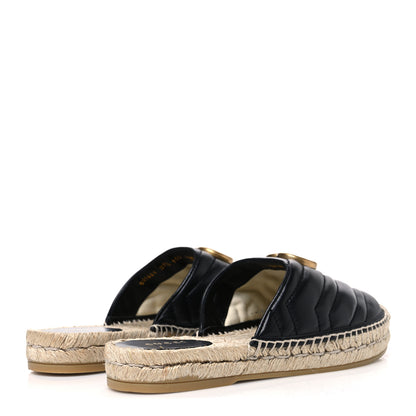 Gucci Nappa Matelasse GG Marmont Espadrille Slippers 37.5 Black 5 of 11