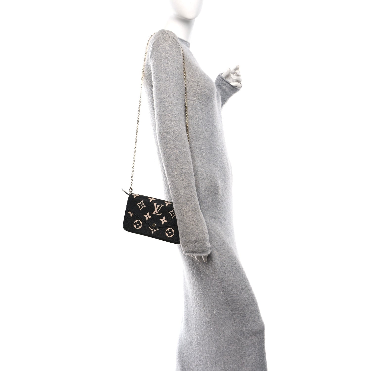 Louis Vuitton Empreinte Monogram Giant Felicie Pochette Black Beige 2 of 11