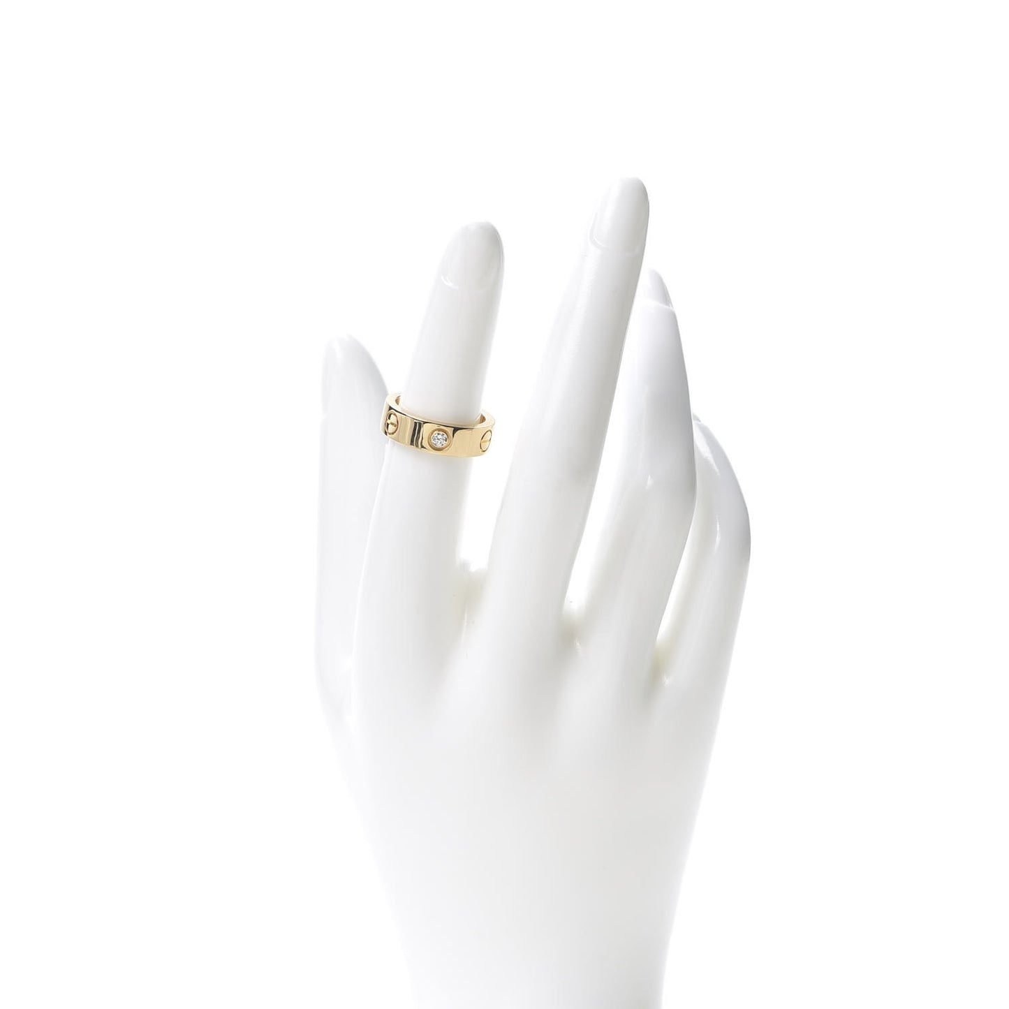 18K Yellow Gold 3 Diamond 5.5mm LOVE Ring 50 5.25