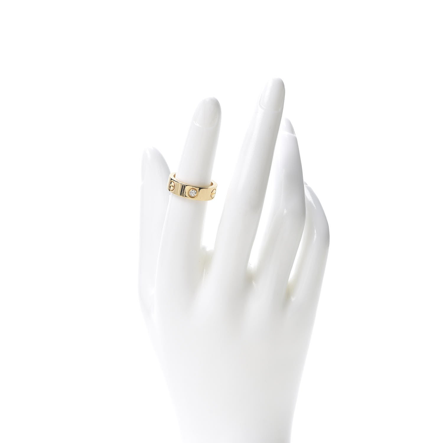 Cartier 18K Yellow Gold 3 Diamond 5.5mm LOVE Ring 50 5.25 2 of 5