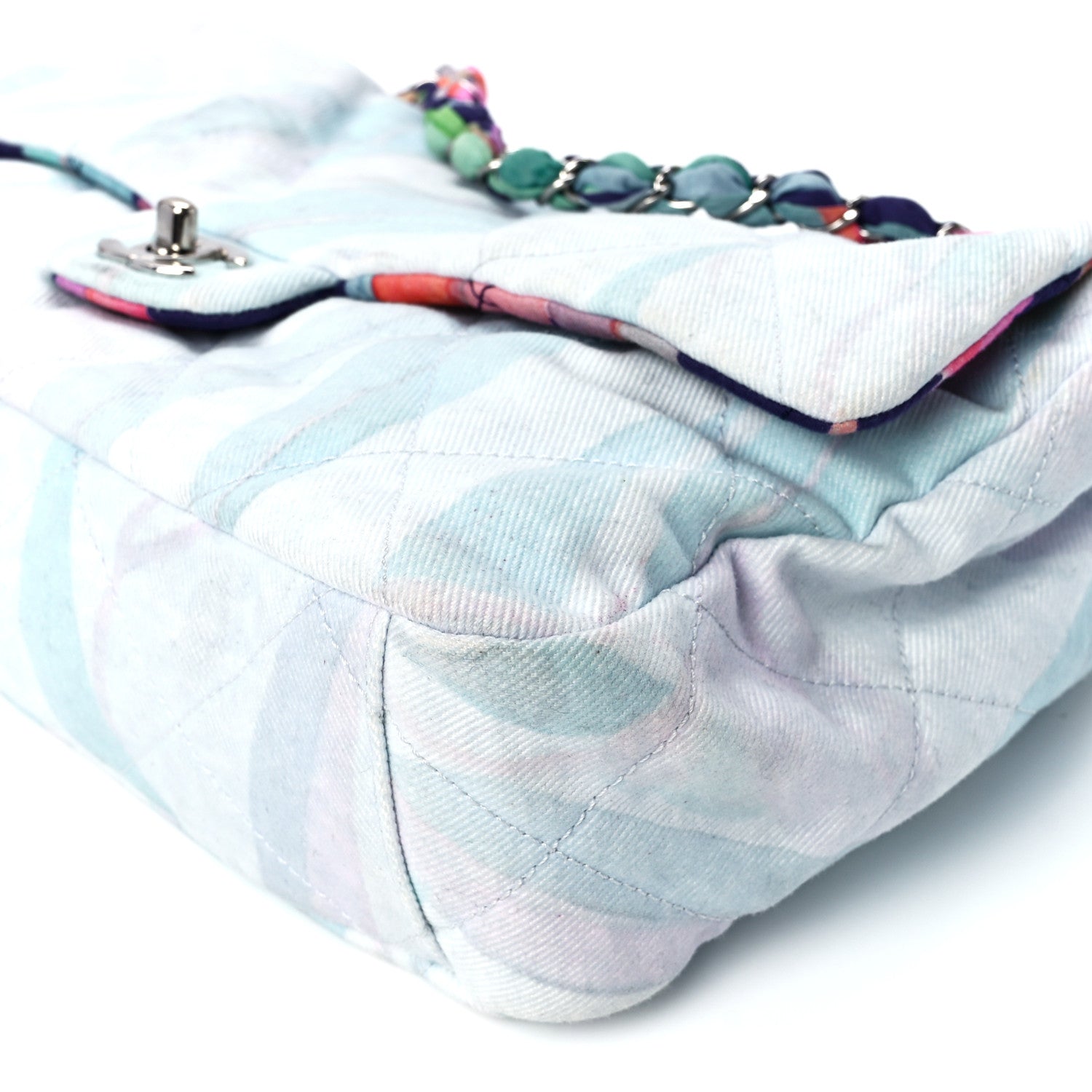 Chanel Canvas Quilted Jungle Jeans Flap White Multicolor 12 of 12