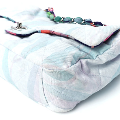 Chanel Canvas Quilted Jungle Jeans Flap White Multicolor 12 of 12