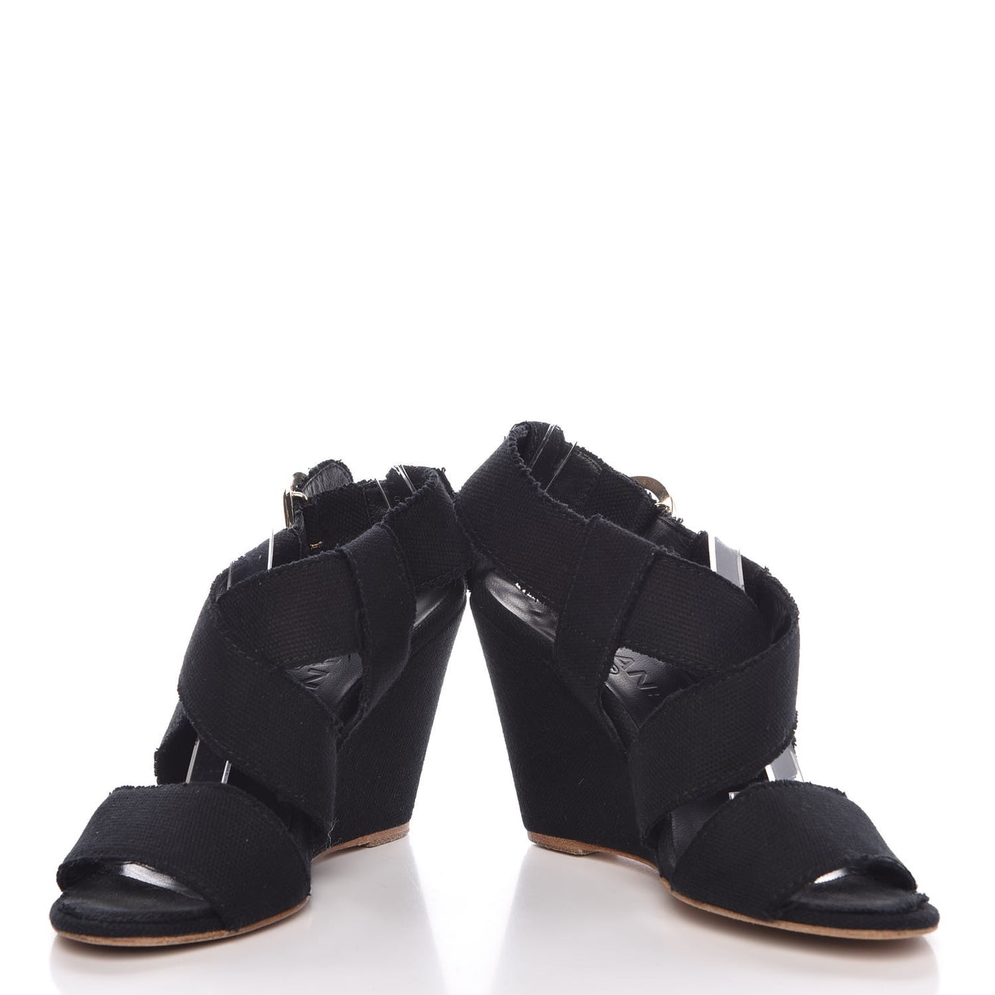 Canvas Heart CC Wedge Sandals 36.5 Black