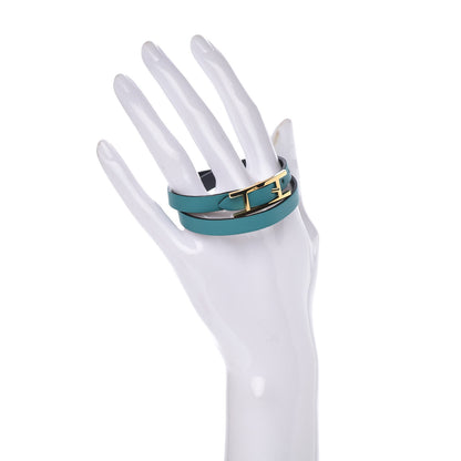 Hermes Swift Behapi Double Tour Bracelet XS Malachite Black 2 of 8