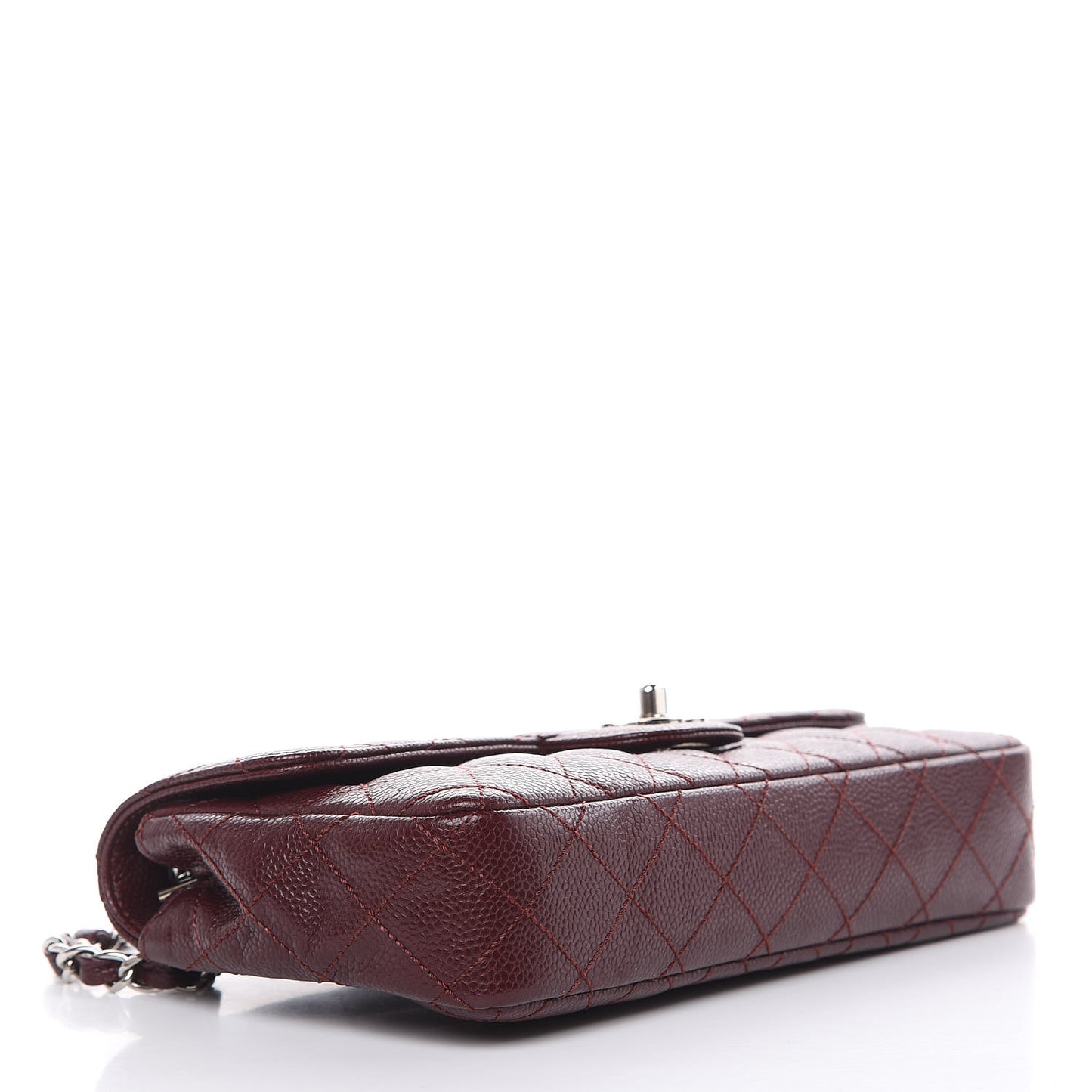 Caviar Quilted East West Flap Bordeaux